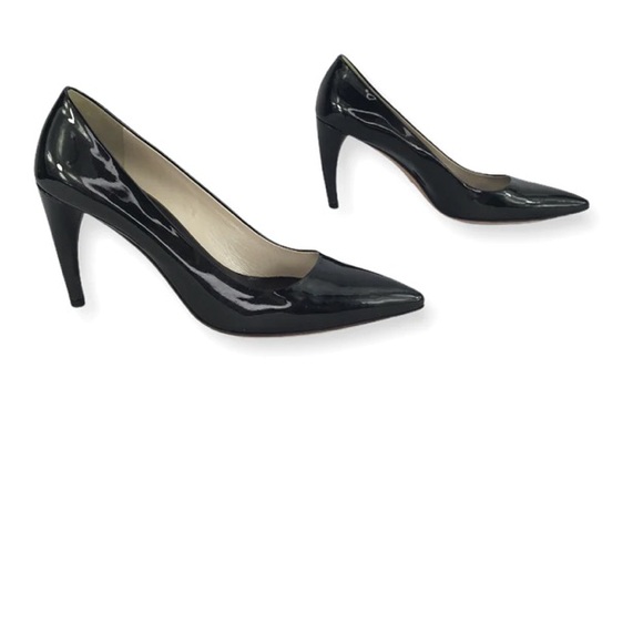 Prada curved heel patent leather court pumps 39 pointed toe - Picture 4 of 9